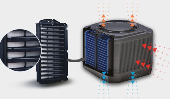Système de rafraîchissement adiabatique pour tertiaire, ERP | Climate Wiizard CW3 - Évaporateurs refroidisseurs d'air