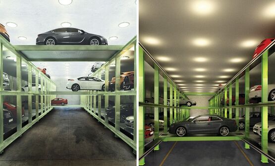  Système de stationnement de navette entièrement automatique | ParkCenter - Plate-forme de superposition pour véhicules