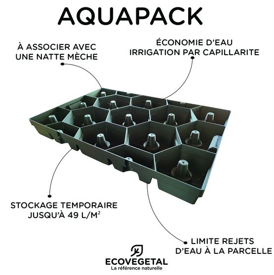  Système de stockage temporaire des EP pour toiture végétalisée | Aquapack - ECOVEGETAL