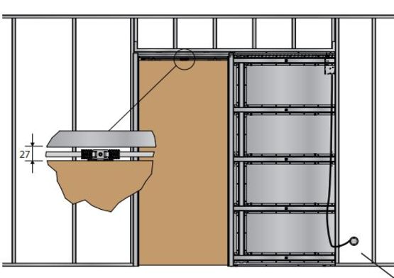  Système entre cloisons pour portes motorisées en bois jusqu’à 80 Kg | SAF-INSIDE POWER - Motorisation de portes