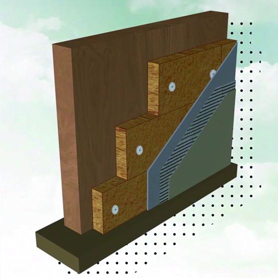 Panneau en fibre de bois pour façade, support d'enduit