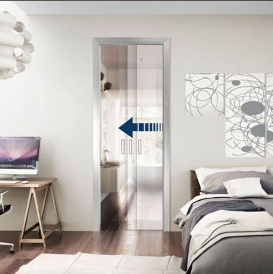  Système pour la fermeture freinée des portes coulissantes en verre | Scrigno Slow Glass 60 Kg - SCRIGNO 