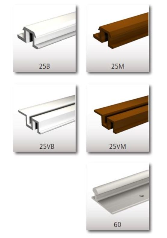  Système pour portes de placard rail aluminium et PVC capacité 60 Kg | PICO 60  - MANTION