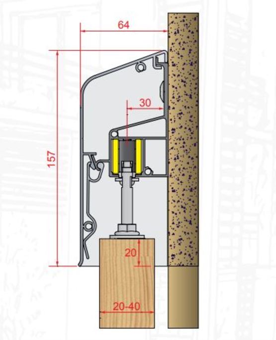  Système pour volets coulissant manuel ou motorisé déplacement droit capacité 80 Kg | WIN-SLIDE - Système coulissant en applique ou à encastrer