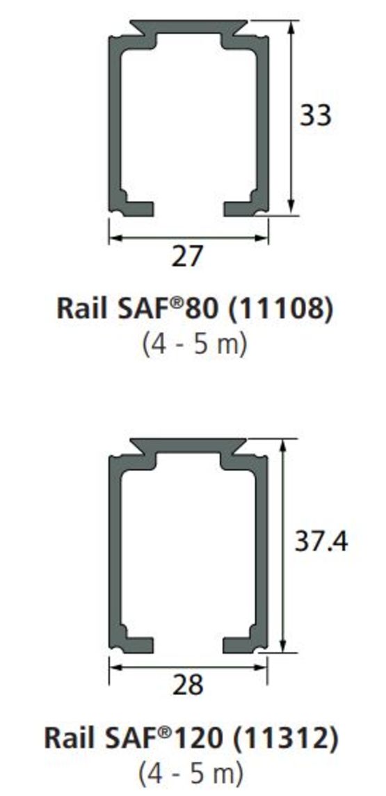  Système télescopique pour déplacement simultané de deux portes | SAF 80/120 TELESCOPIC - Système coulissant en applique ou à encastrer