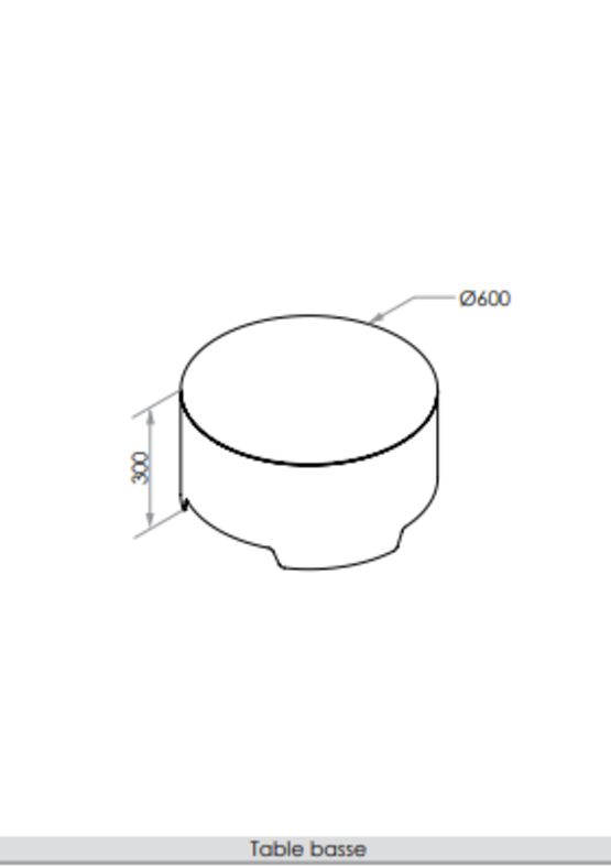  Table basse extérieure | Table basse Pi en acier thermolaqué - SEMCO