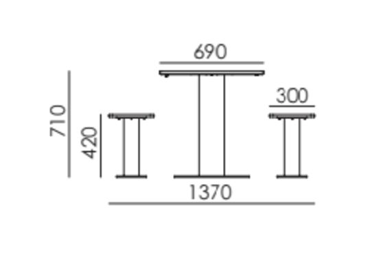  Table de pique-nique design en composite HPL et métal - TA 191 - CP - 4 | Ligne Moka  - Table de pique nique
