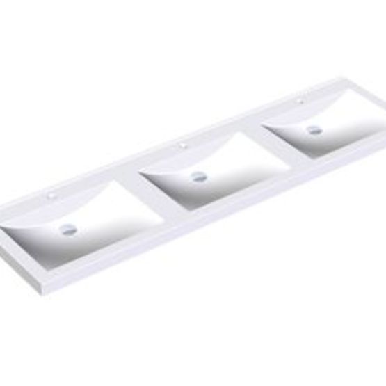 Tablette de lavabos avec une surface non poreuse et lisse QUADRO | ANMW431