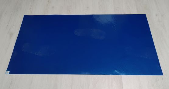 Tapis collant antipoussière antibactérien bleue (ou transparent/fond blanc) | ZP-TAPIS60115BLEU-4U - produit présenté par KINGPRO