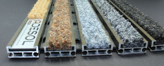  Tapis d&#039;accueil et de propreté aluminium anodisé bronze et REPS textile de couleur | ADESOL - TECNO-K - ADESOL - TECNO-K