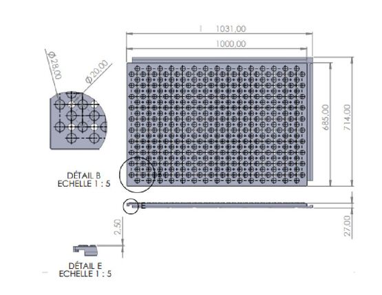 Tapis de circulation avec trous de drainage pour protection temporaire de chantier | 20 Drain - produit présenté par VALISOL
