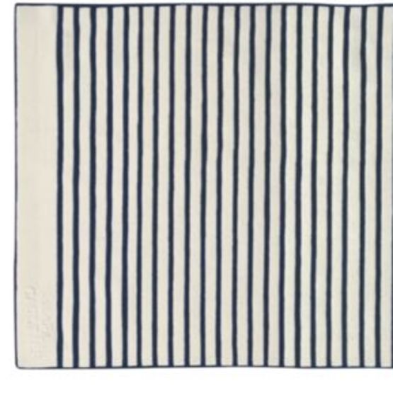 Tapis en laine siglé Jean Paul Gaultier | Tapis ancre écru/indigo 7626-01