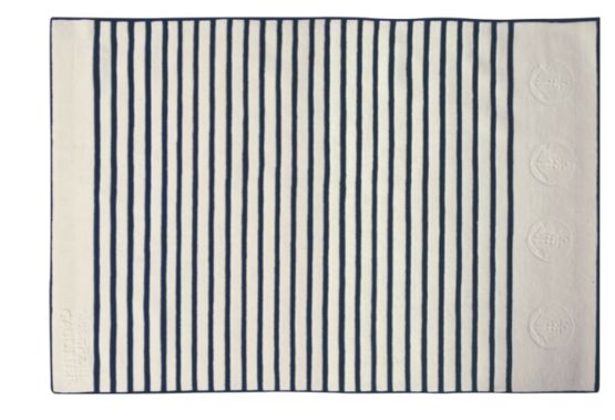  Tapis en laine siglé Jean Paul Gaultier | Tapis ancre écru/indigo 7626-01 - LELIÈVRE