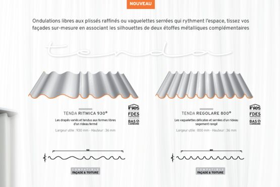  Tenda - Bardage acier à effet aléatoire et nervures ondulées pour façades design - Bardage en acier