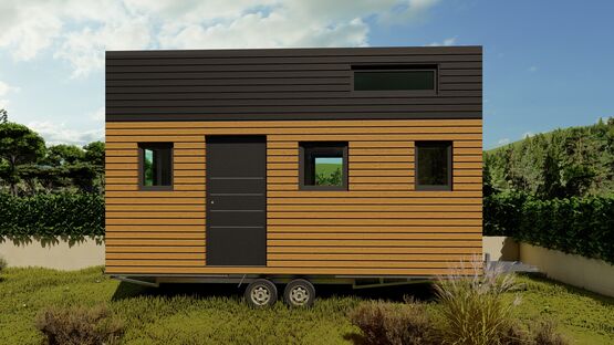 Tiny House ‘Cosy’ 6m avec mezzanine / mini-maison sur remorque - habitat modulaire idéal location- produit présenté par BATI-FABLAB 