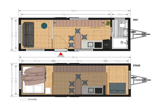  Tiny House en kit complet prêt à monter - RDC + 2 mezzanines- Spécial export | BATI-FABLAB - Logements préfabriqués