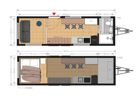 Tiny House, Kit Complet : RDC + 1 mezzanine - Spécial export | BATI-FABLAB - produit présenté par BATI-FABLAB 