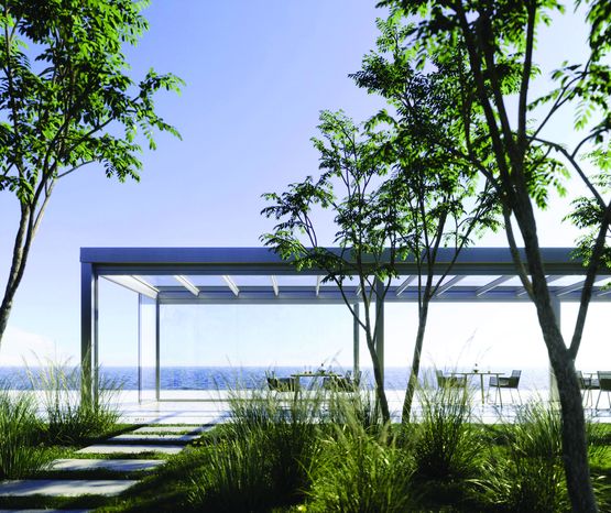  Toiture de terrasse vitrée avec parois verticales transparentes  | SDL Acubis - SOLARLUX FRANCE