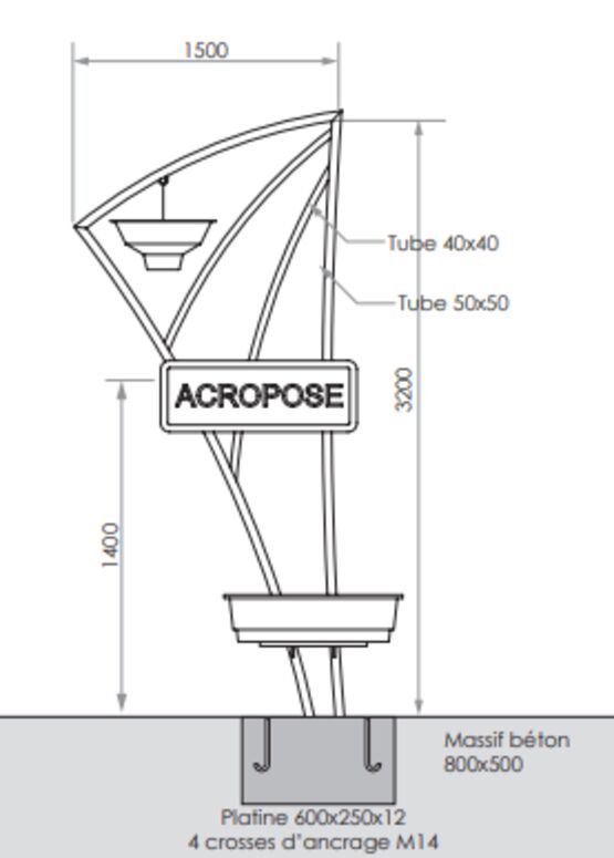  Totem d’entrée de ville | Totem Rayon de Soleil en acier thermolaqué - SEMCO
