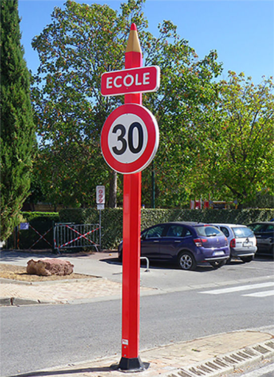 Totem fibre simple de signalisation | SERAC SIGNALISATION - SERAC SIGNALISATION