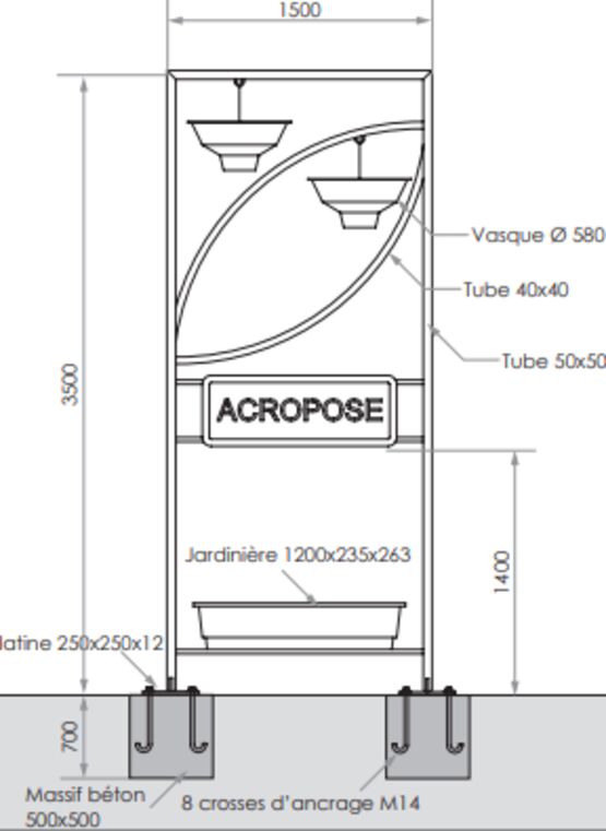 Totem signalétique | Totem Amande en acier pour aménagement urbain - SEMCO