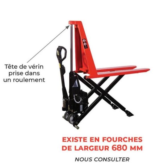 Transpalette manuel haute levée 1000 kg - produit présenté par NORMEQUIP