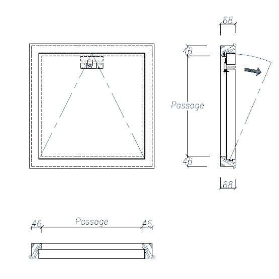 Trappe de visite CF 30 minutes jusqu'à 70 x 70 cm