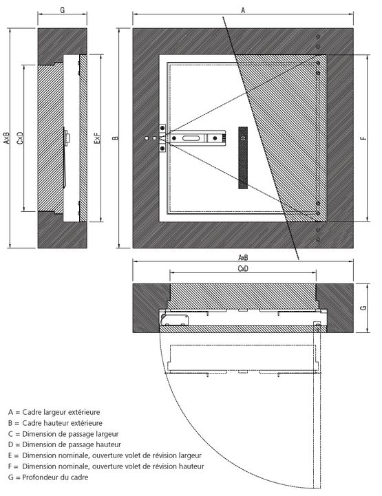  Trappe de visite coupe-feu verticale EI 60 et EI 120 | GEOSYSTEM - GEOSTAFF