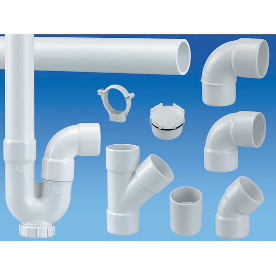 Tube et raccords d&#039;évacuation en PVC blanc | Gamme Blanche