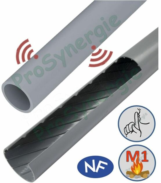  Tubes PVC d´évacuation d´eaux usées acoustiques - hélicoïdal Chutunic (unitaire) et Chutaphone (séparatif) - Nicoll Ø100 et 50mm | SITE003340 - PROSYNERGIE