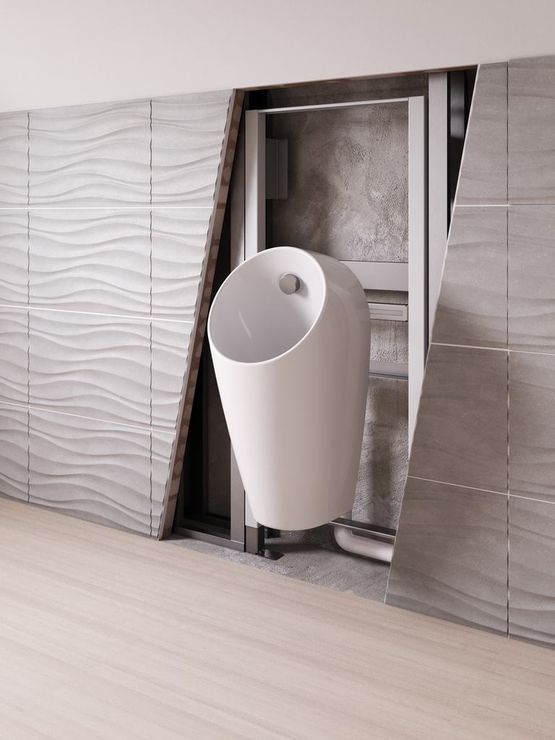  Urinoir MAXI smart, hybride pile, alimentation cachée, Blanc | Sphero - Équipements sanitaires pour collectivités et laboratoires