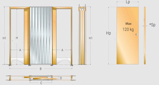 Vantail opposé pour cloisons en plaques de plâtre | Orchidea Classique - produit présenté par FIBROTUBI - ORCHIDEA