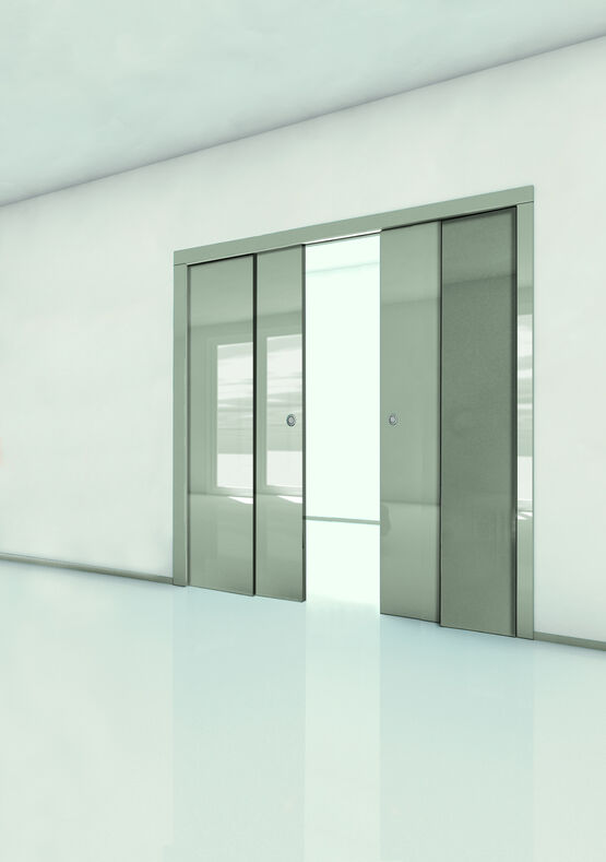  Vantail parallèle double pour cloisons en plaques de plâtre : châssis corps plein | Orchidea - Gamme Classique  - FIBROTUBI - ORCHIDEA