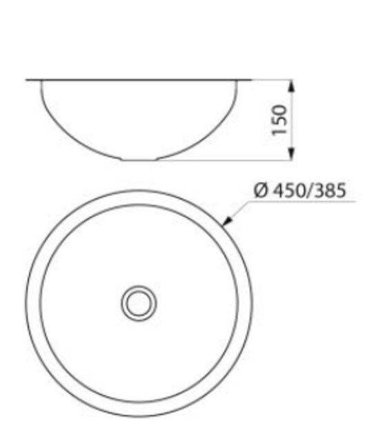  Vasque à encastrer noire Ø 385 | HEMI - DELABIE