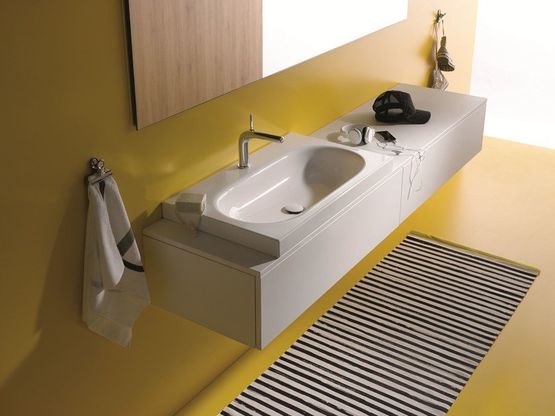 Vasque à poser blanc sans trou de robinet | BETTECOMODO A217-000 - produit présenté par BETTE