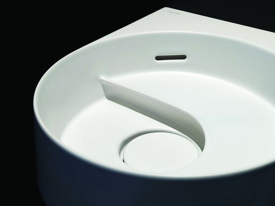  Vasque ronde à mouvement vortex en céramique fine | Volta - LAUFEN