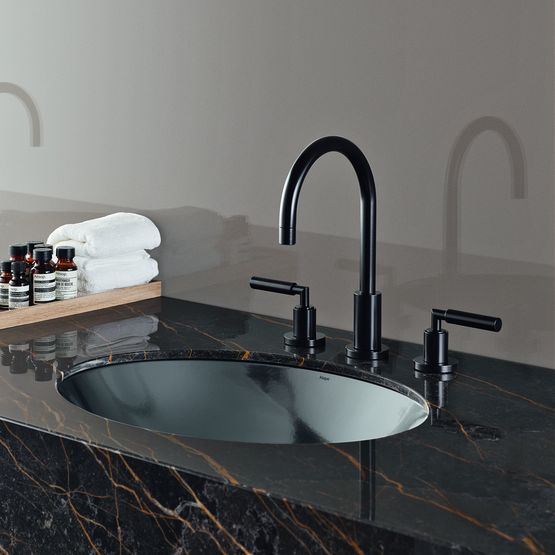 Vasques et plans vasques design pour salles de bains aspect métal  | ALAPE DARK IRON - produit présenté par ALAPE