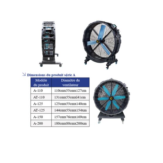  Ventilateur portable Série A | Ventilation mobile compacte pour usage professionnel - RUI FAN (BEIJING) ARTIFICIAL ENVIRONMENTAL TECHNOLOGY CO.,LTD.