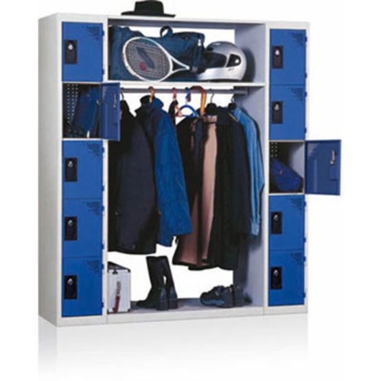 Vestiaire avec cases condamnables et espace penderie ouvert | Vestiaire Penderie