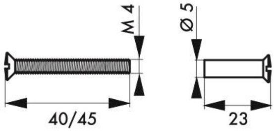 Vis métaux 4 x 45 mm pour ensemble alu avec douille (2 pièces sur carte) - BEAURAIN DISTRIBUTION