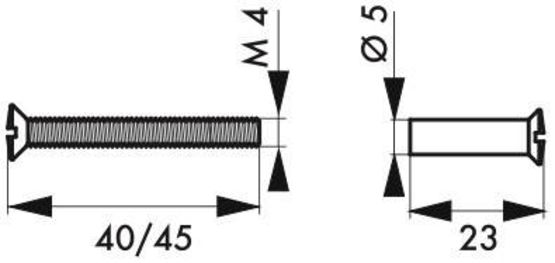  Vis métaux 4 x 45 mm pour ensemble laiton avec douille (2 pèces sur carte) - BEAURAIN DISTRIBUTION