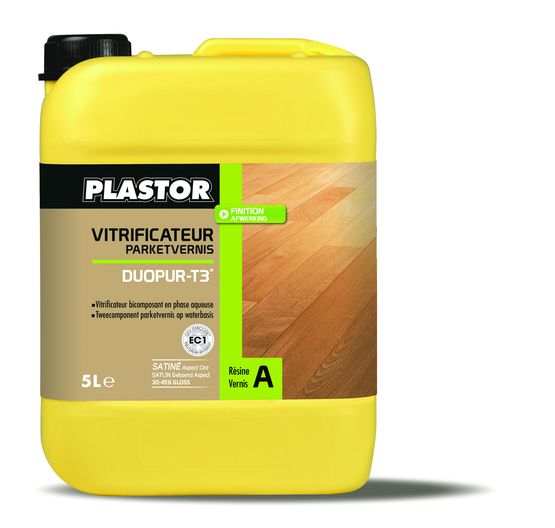  Vitrificateur polycarbonate bi-composant pour parquets et bois intérieurs | DUOPUR-T3 - PLASTOR
