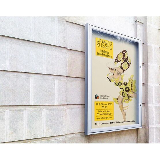  Vitrine extérieure murale ép. 58 mm pour bâtiments publics et entreprises | 1-04-2-016 - SALMA STORE