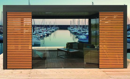  Volet coulissant à remplissage plein ou lames sur cadre aluminium | Ehret - EHRET