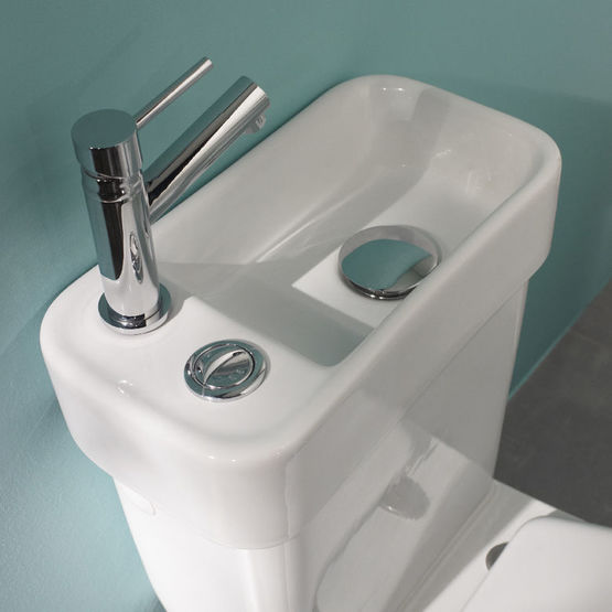  WC à poser en porcelaine avec lave-mains design intégré | Alliance - LAPEYRE