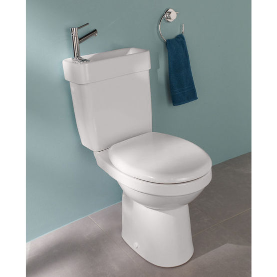  WC à poser en porcelaine avec lave-mains design intégré | Alliance - WC lave main intégré