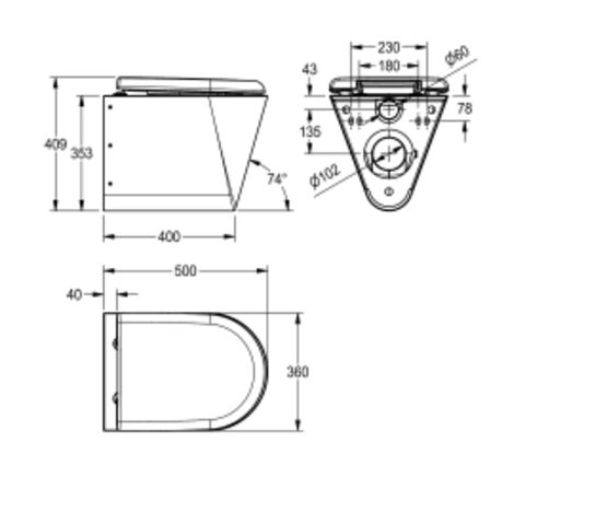  WC suspendu en acier inoxydable | CMPX592B - KWC 