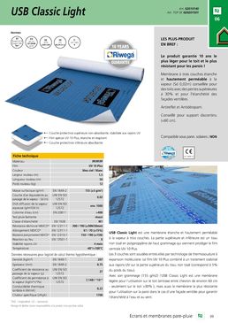 Membranes de toiture pare-pluie HPV | USB Classic Light