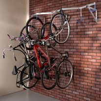 Range 6 vélos pour garage à suspendre au mur