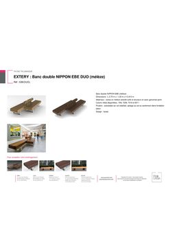 Banc double en acier galvanisé et lames en mélèze | NIPPON EBEDUOL 